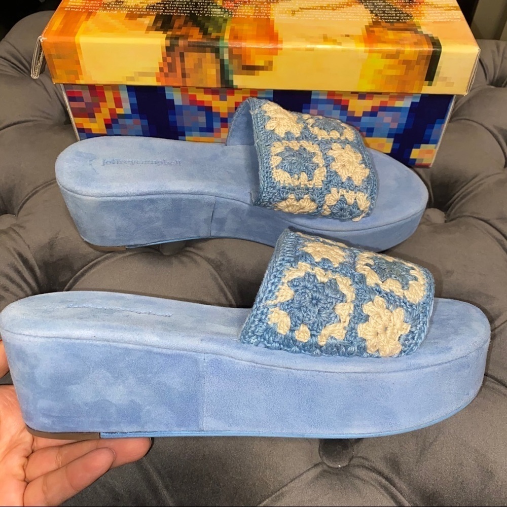 New Jeffrey Campbell Mix-Up Platform Slide Sandal - Picture 4 of 8